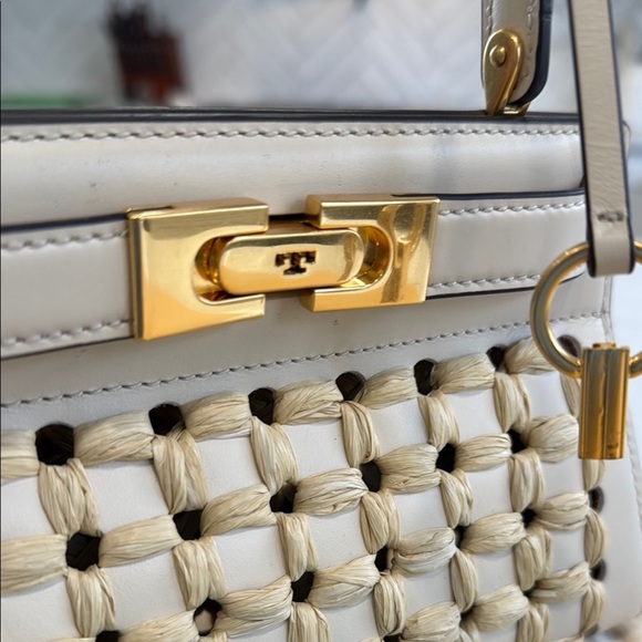 NWOT Tory Burch Lee Radziwill Raffia Punch Petite Bag - Picture 4 of 12